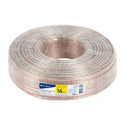 CABO-16P.jpg 46269 - Rollo de 100 m cable polarizado transparente p/bocina 16 AWG