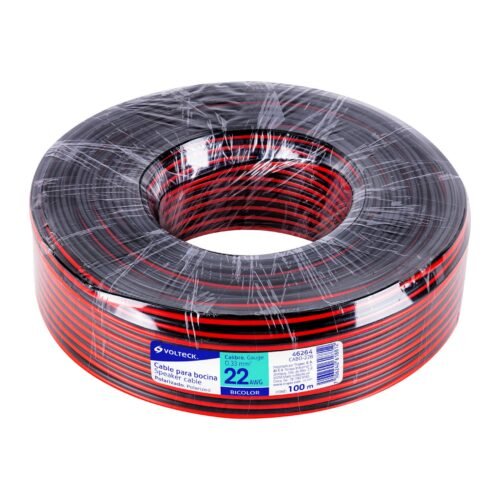 CABO-22B.jpg 46264 - Rollo de 100 m de cable polarizado bicolor p/bocina 22 AWG