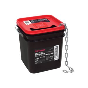 44270 - Metro de cadena galvanizada de 3/16", 65 m en cubeta, FIERO