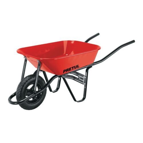 20675 - Carretilla 3.5 ft3 roja,angosta,neumática, tubular, PRETUL