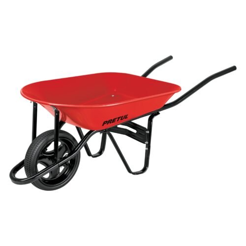 20629 - Carretilla 4 ft3 roja,imponchable,bastidor tubular, PRETUL