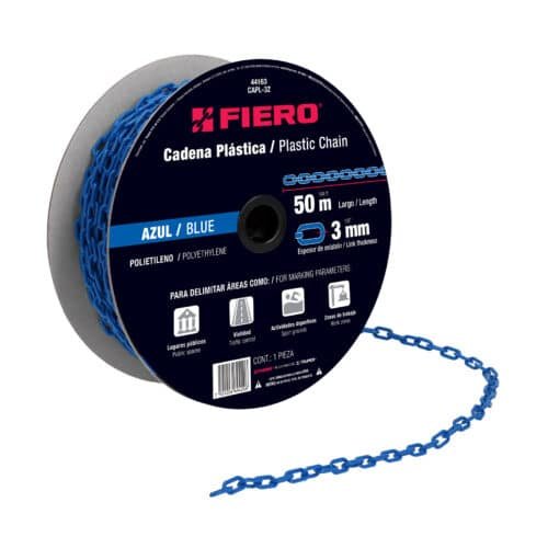 44163 - Metro de cadena de 3 mm de plástico azul, carrete de 50 m