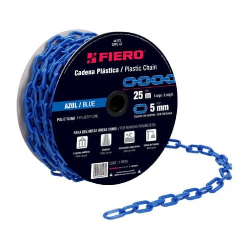 44173 - Metro de cadena de 5 mm de plástico azul, carrete de 25 m