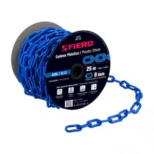Metro de cadena de 8 mm de plástico azul, carrete de 25 m