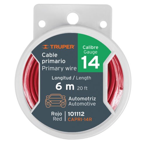 CAPRI-14R.jpg 101112 - Carrete con 6 m de cable primario rojo calibre 14, Truper
