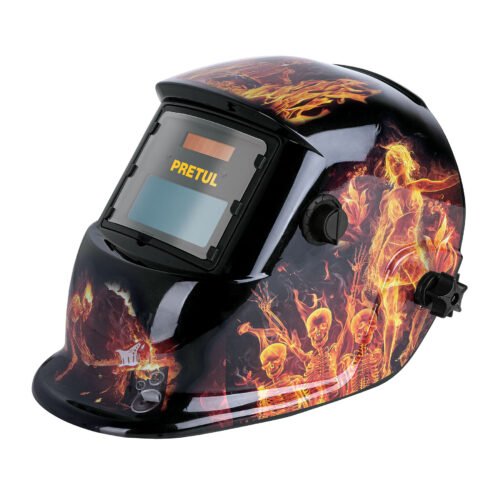 27355 - Careta electrónica p/soldar, fuego, sombra 9 a 13, PRETUL