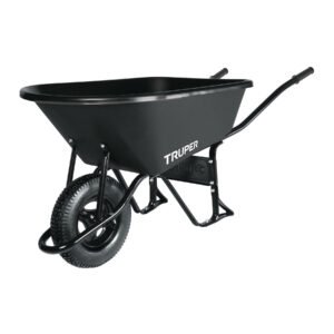 11777 - Carretilla concha plástica 6 ft3 Neumática, bastidor tubular
