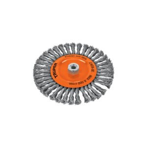 17528 - Carda circular 8" alambre trenzado, eje 5/8"-11, Truper