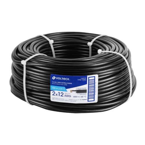 CAUR-212.jpg 40003 - Metro de cable uso extra rudo 2 x 12 AWG en rollo de 100 m