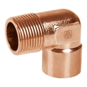 49649 - Codo 90° de cobre, rosca exterior 1", Foset