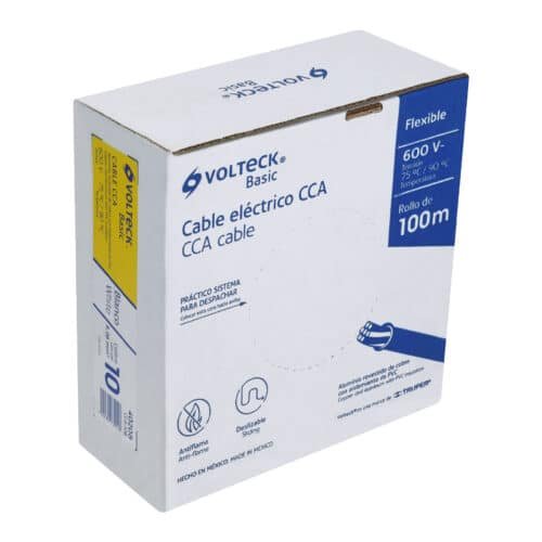 40208 - Rollo de 100 metros de cable THW CCA 10 AWG blanco, Basic