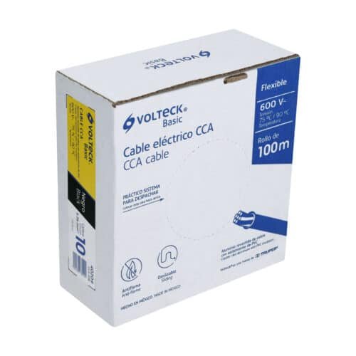 40209 - Rollo de 100 metros de cable THW CCA 10 AWG negro, Basic