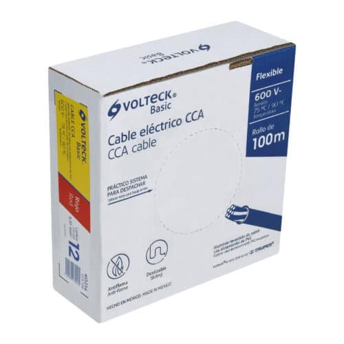 40214 - Rollo de 100 metros de cable THW CCA 12 AWG rojo, Basic