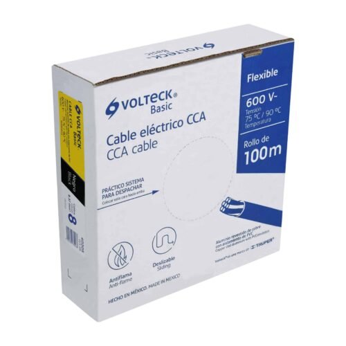 CCA-8N.jpg 40205 - Rollo de 100 metros de cable THW CCA 8 AWG negro, Basic