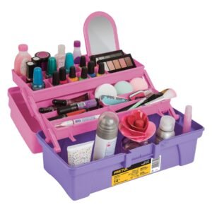 25052 - Caja cosmetiquera 14", rosa/morado, Pretul