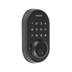 49093 - Cerrojo Digital tubular color negro, HERMEX