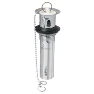 CE-204.jpg 49982 - Contra p/lavabo c/rebosadero, tapón y cadena, cromo, 1-1/4"