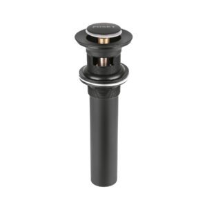 47981 - Contra p/lavabo, 1-1/4", con rebosadero, push, latón, negro