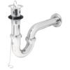 49335 - Céspol 1-1/4" c/contra, tapón y cadena, latón cromo,p/lavabo