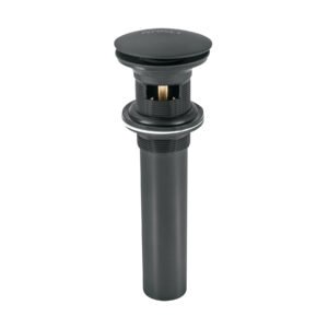45703 - Contra p/lavabo, 1-1/4", con rebosadero, hongo, latón, negro