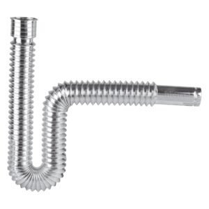 49507 - Céspol flexible, polietileno cromo, para lavabo y fregadero