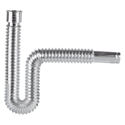 49507 - Céspol flexible, polietileno cromo, para lavabo y fregadero