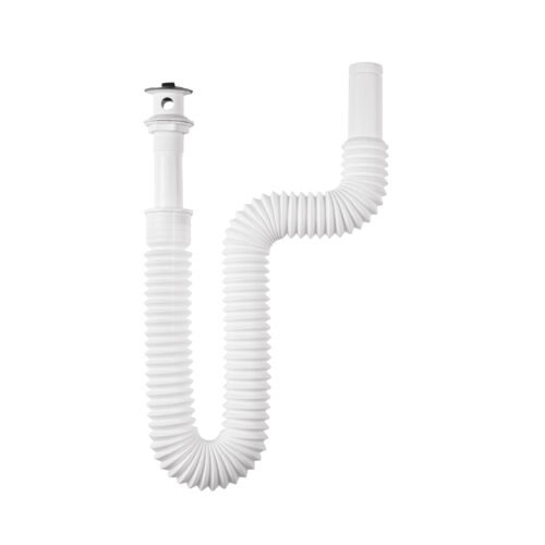45318 - Céspol flexible para lavabo, 90 cm, arillo metálico, Foset