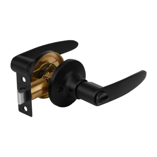 49853 - Cerradura de manija "Turín" p/baño, negro, cilindro latón