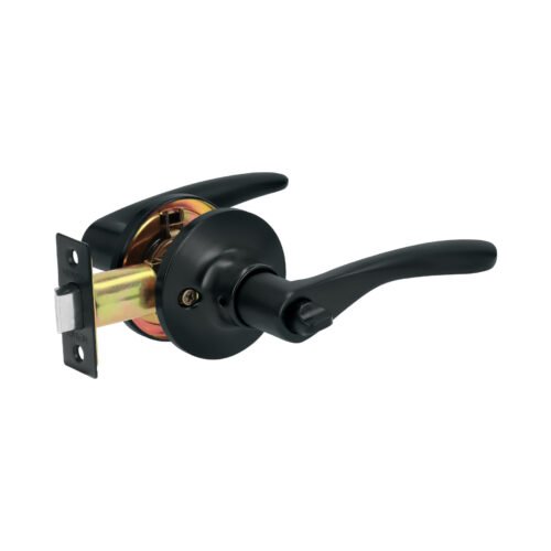 28154 - Cerradura manija "Milán" p/baño, negro, cil latón, BASIC