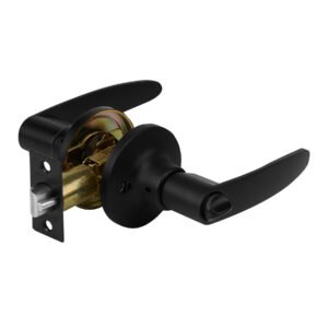 49852 - Cerradura manija "Turín" p/recámara, negro, cilindro latón