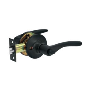 28153 - Cerradura manija "Milán" p/recámara, negro, cil latón, BASIC