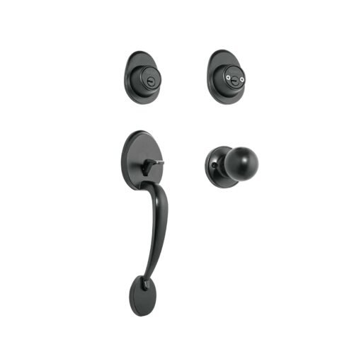 48436 - Jaladera y perilla, Lugo llave-llave, negro, HERMEX