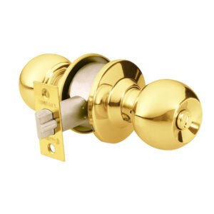 43473 - Cerradura tipo esfera para recámara, latón brillante, HERMEX