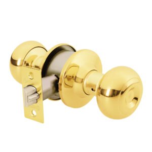 43457 - Cerradura tipo oval para entrada, latón brillante, HERMEX