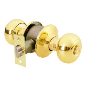 43458 - Cerradura tipo oval para recámara, latón brillante, HERMEX