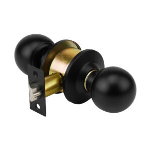 47909 - Cerradura pomo, negro, esfera, entrada, HERMEX