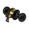 47914 - Cerradura pomo, negro, oval, baño, HERMEX