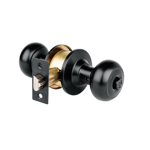 47913 - Cerradura pomo, negro, oval, recámara, HERMEX