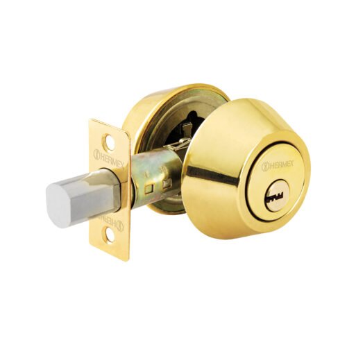 43592 - Cerrojo llave-llave latón brillante, llave de puntos, HERMEX
