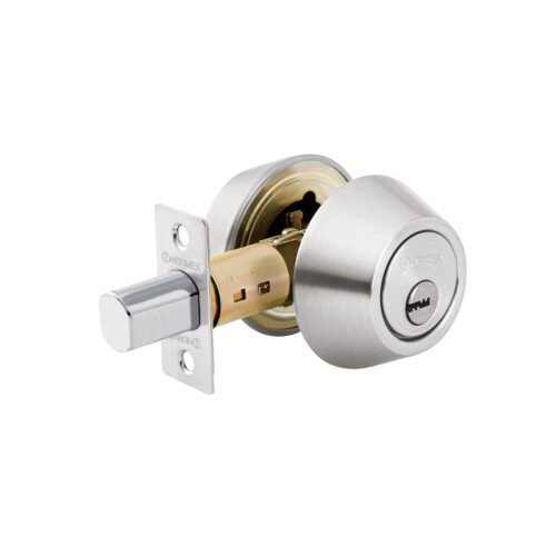 43602 - Cerrojo llave-llave cromo mate, llave de puntos, HERMEX