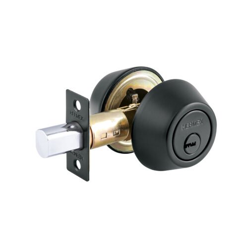 49223 - Cerrojo llave-llave negro, llave de puntos, HERMEX