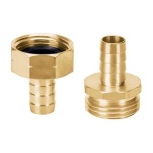 12704 - Conectores 1/2" macho y hembra de latón sólido para manguera