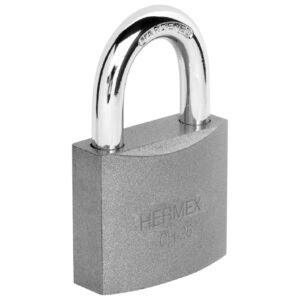 43795 - Candado de hierro 25 mm gancho corto en caja, HERMEX