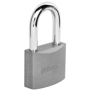 43325 - Candado de hierro 50 mm gancho largo en caja, HERMEX