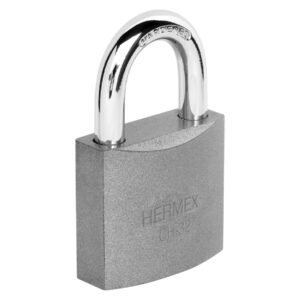 43792 - Candado de hierro 32 mm gancho corto en blíster, HERMEX