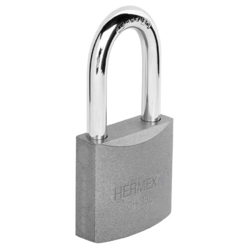 43326 - Candado de hierro 38 mm gancho largo en blíster, HERMEX