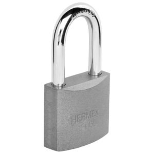 43327 - Candado de hierro 45 mm gancho largo en blíster, HERMEX
