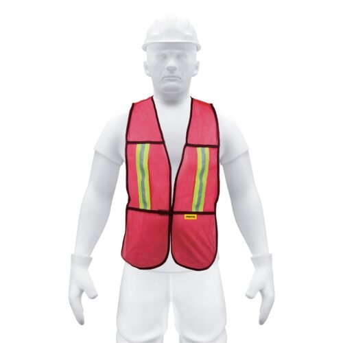 21028 - Chaleco de seguridad con cintas reflejantes, rojo, Pretul