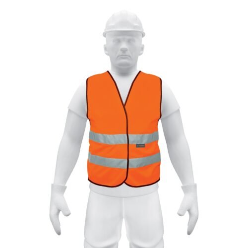 14426 - Chaleco de seguridad naranja con cintas de alta visibilidad