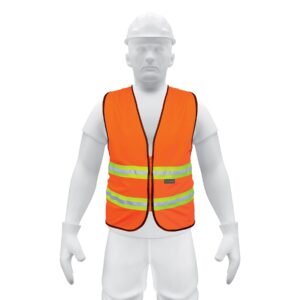 13473 - Chaleco de seguridad naranja alta visibilidad con cierre